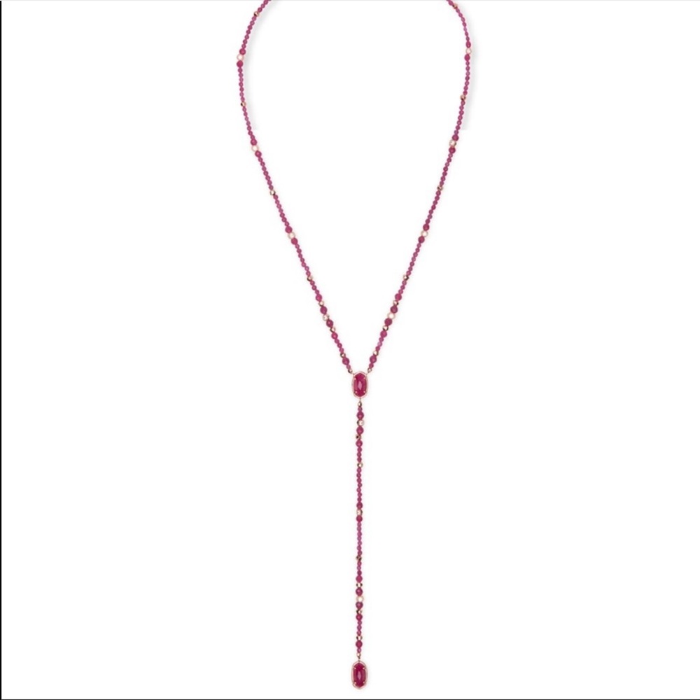 NWT Kendra Scott Bethany Y Necklace in Maroon Jade